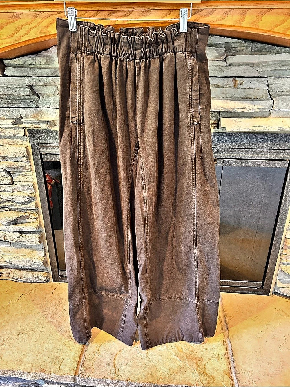 Free People Days End Brown Wide Leg Pants